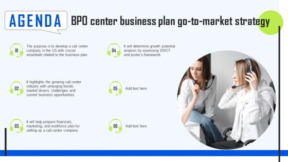 Agenda BPO Center Business Plan Go To Market Strategy Download Pdf