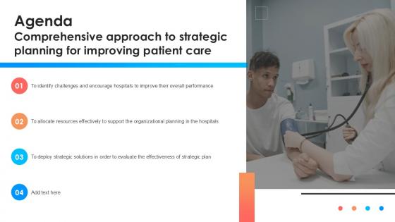 Agenda Comprehensive Approach To Strategic Planning For Improving Patient Care Ppt Slide