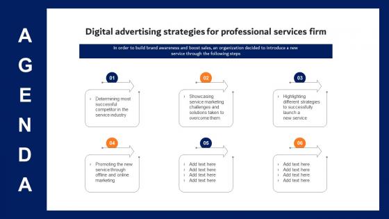 Agenda Digital Advertising Strategies For Professional Services Firm Themes Pdf