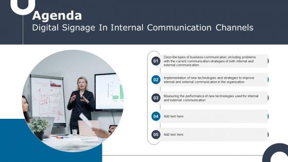 Agenda Digital Signage In Internal Communication Channels Demonstration Pdf