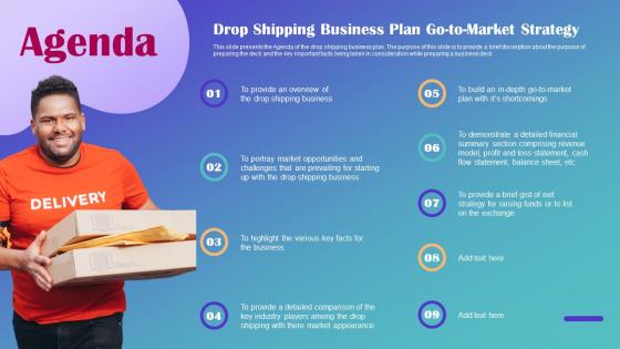 Agenda Drop Shipping Business Plan Go To Market Strategy Information Pdf