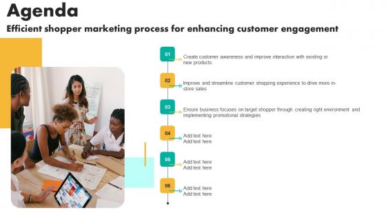 Agenda Efficient Shopper Marketing Process For Enhancing Customer Engagement Demonstration Pdf