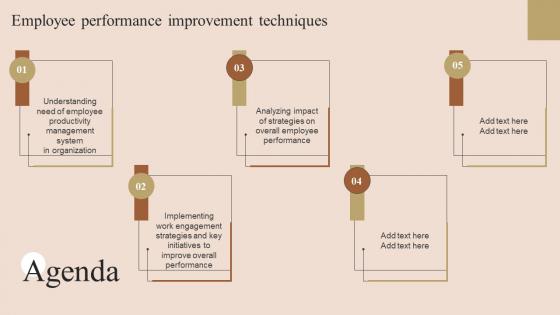 Agenda Employee Performance Improvement Techniques Template Pdf