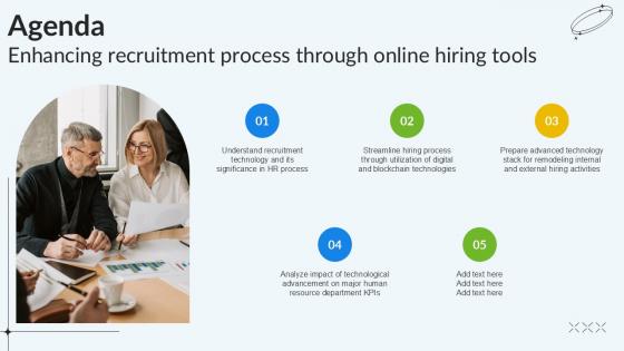 Agenda Enhancing Recruitment Process Through Online Hiring Tools PPT Example