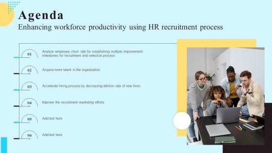 Agenda Enhancing Workforce Productivity Using HR Recruitment Process Summary Pdf Slides Pdf