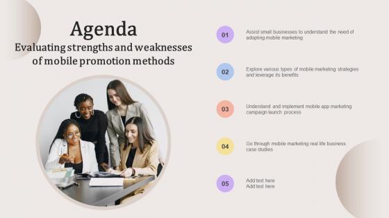 Agenda Evaluating Strengths And Weaknesses Of Mobile Promotion Methods Inspiration Pdf