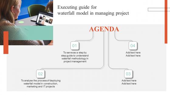 Agenda Executing Guide For Waterfall Model In Managing Project Portrait Pdf