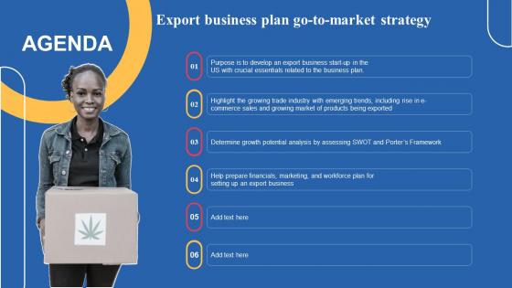 Agenda Export Business Plan Go To Market Strategy Inspiration Pdf