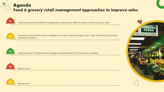 Agenda Food And Grocery Retail Management Approaches Ppt Slide