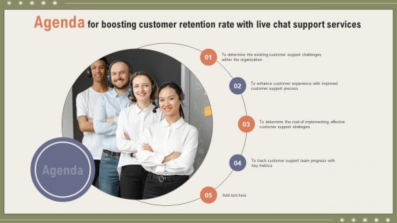 Agenda For Boosting Customer Retention Rate With Live Chat Support Services