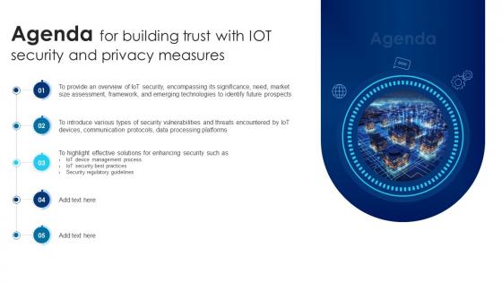 Agenda For Building Trust With IoT Security And Privacy Measures IoT SS V