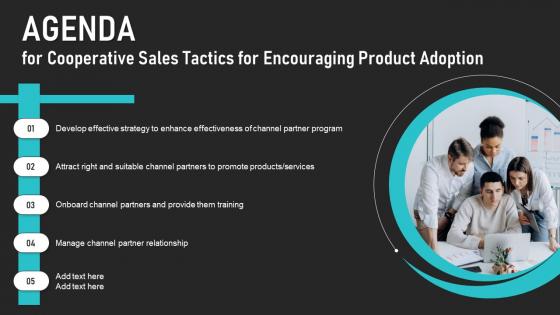 Agenda For Cooperative Sales Tactics For Encouraging Product Adoption Information Pdf