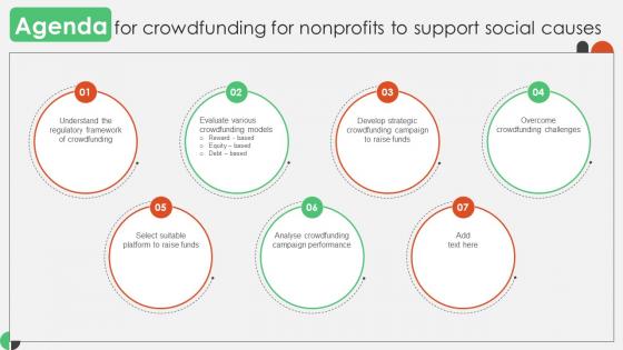 Agenda For Crowdfunding For Nonprofits To Support Social Causes Fin SS V