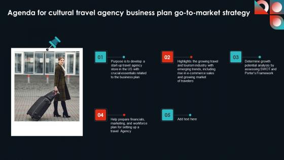 Agenda For Cultural Travel Agency Business Plan Go To Market Strategy Portrait Pdf