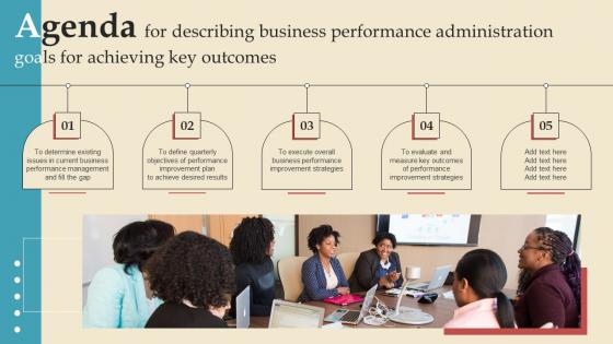 Agenda For Describing Business Performance Administration Goals For Achieving Summary Pdf