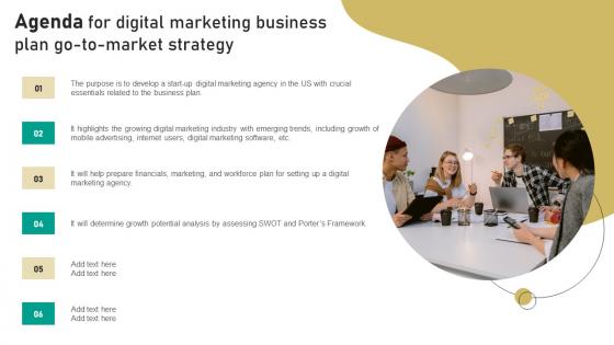 Agenda For Digital Marketing Business Plan Go To Market Strategy Graphics Pdf