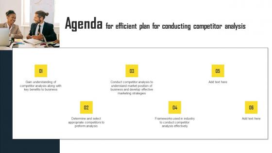 Agenda For Efficient Plan For Conducting Competitor Analysis Slides Pdf