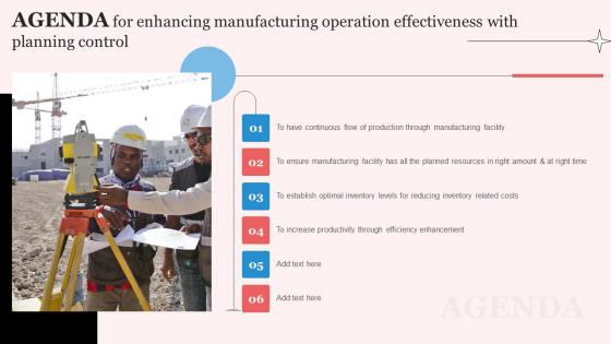 Agenda For Enhancing Manufacturing Operation Effectiveness Brochure Pdf