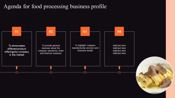 Agenda For Food Processing Business Profile Pictures Pdf