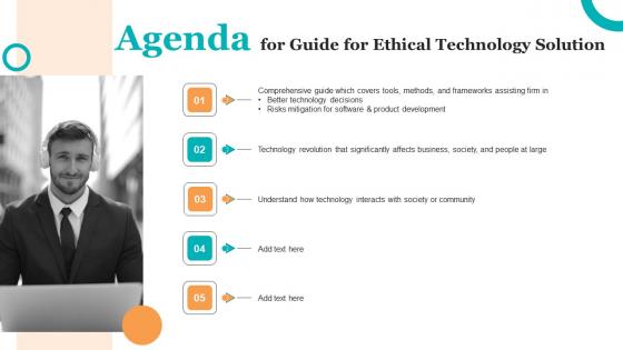 Agenda For Guide For Ethical Technology Solution Diagrams Pdf