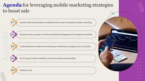 Agenda For Leveraging Mobile Marketing Strategies To Boost Sale Diagrams Pdf