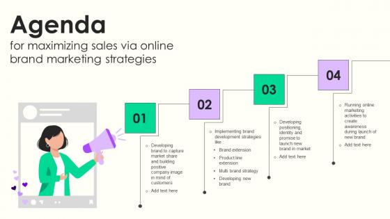 Agenda For Maximizing Sales Via Online Brand Marketing Strategies Infographics Pdf