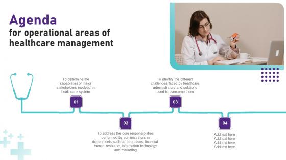 Agenda For Operational Areas Of Healthcare Management Icons PDF