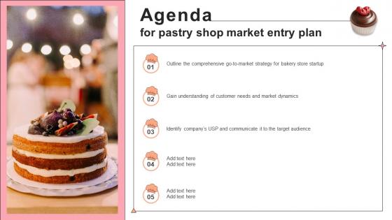 Agenda For Pastry Shop Market Entry Plan GTM SS V Agenda For Pastry Shop Market Entry Plan GTM SS V