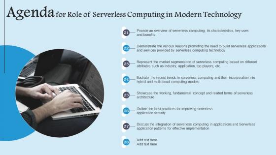 Agenda For Role Of Serverless Computing In Modern Technology Formats Pdf
