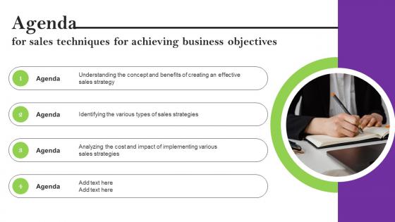 Agenda For Sales Techniques For Achieving Business Objectives Rules Pdf