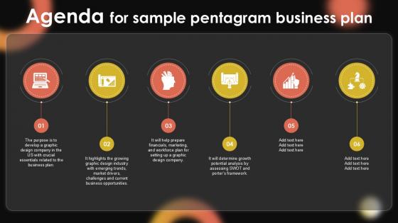 Agenda For Sample Pentagram Business Plan PPT Slide BP SS V