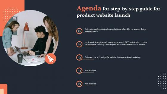 Agenda For Step By Step Guide For Product Website Launch Diagrams PDF