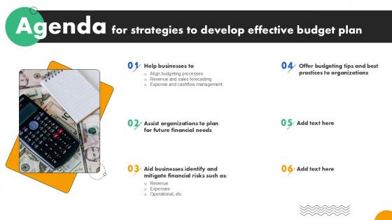 Agenda For Strategies To Develop Effective Budget Plan Ppt PowerPoint Fin SS V