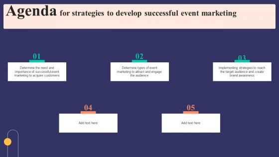 Agenda For Strategies To Develop Successful Event Marketing Formats Pdf