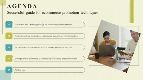Agenda For Successful Guide For Ecommerce Promotion Techniques Diagrams Pdf