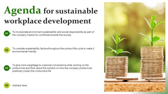Agenda For Sustainable Workplace Development Slides Pdf