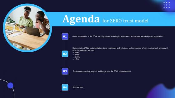 Agenda For Zero Trust Model Ppt Powerpoint Presentation File