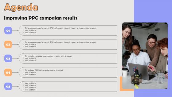 Agenda Improving PPC Campaign Results Mockup Pdf