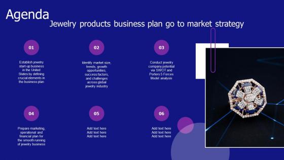 Agenda Jewelry Products Business Plan Go To Market Strategy Slides Pdf