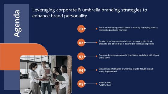Agenda Leveraging Corporate And Umbrella Branding Strategies To Enhance Brand Personality Themes Pdf