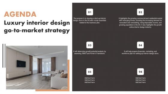 Agenda Luxury Interior Design Go To Market Strategy Diagrams Pdf