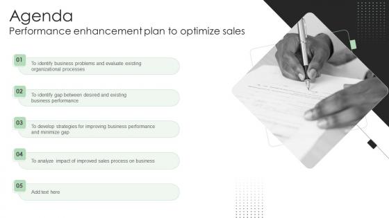 Agenda Performance Enhancement Plan To Optimize Sales Rules Pdf