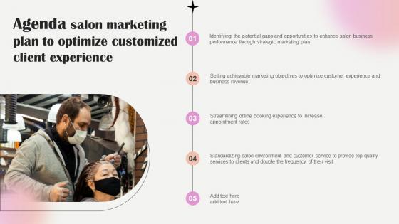 Agenda Salon Marketing Plan To Optimize Customized Client Experience Strategy SS V