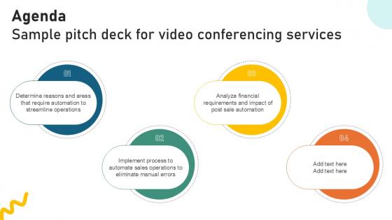 Agenda Sample Pitch Deck For Video Conferencing Services Ppt Presentation