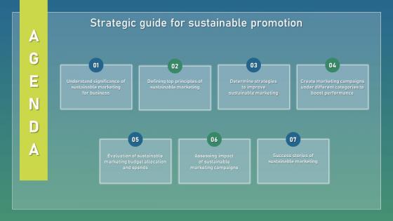 Agenda Strategic Guide For Sustainable Promotion Template Pdf