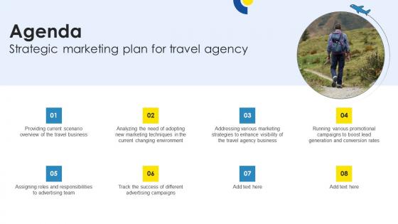 Agenda Strategic Marketing Plan For Travel Agency Elements Pdf