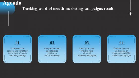 Agenda Tracking Word Of Mouth Marketing Campaigns Result Demonstration PDF