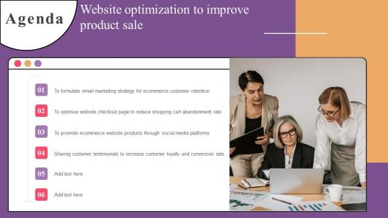 Agenda Website Optimization To Improve Product Sale Infographics Pdf