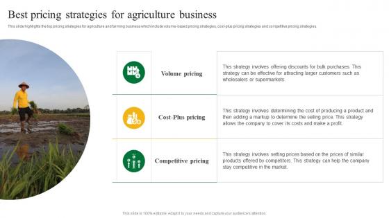 Agriculture Business Plan Go To Market Strategy Best Pricing Strategies Agriculture Mockup Pdf