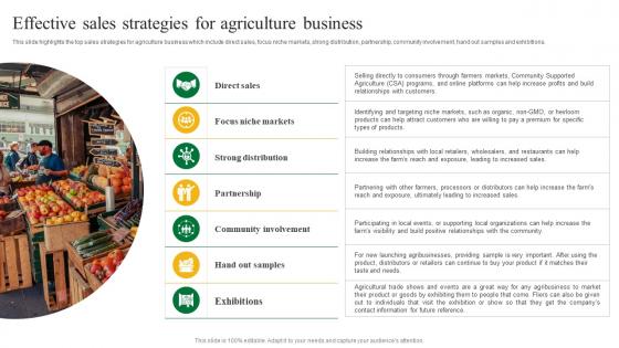 Agriculture Business Plan Go To Market Strategy Effective Sales Strategies Agriculture Designs Pdf